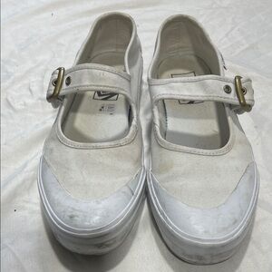 Vans White Canvas Mary Jane Sneakers